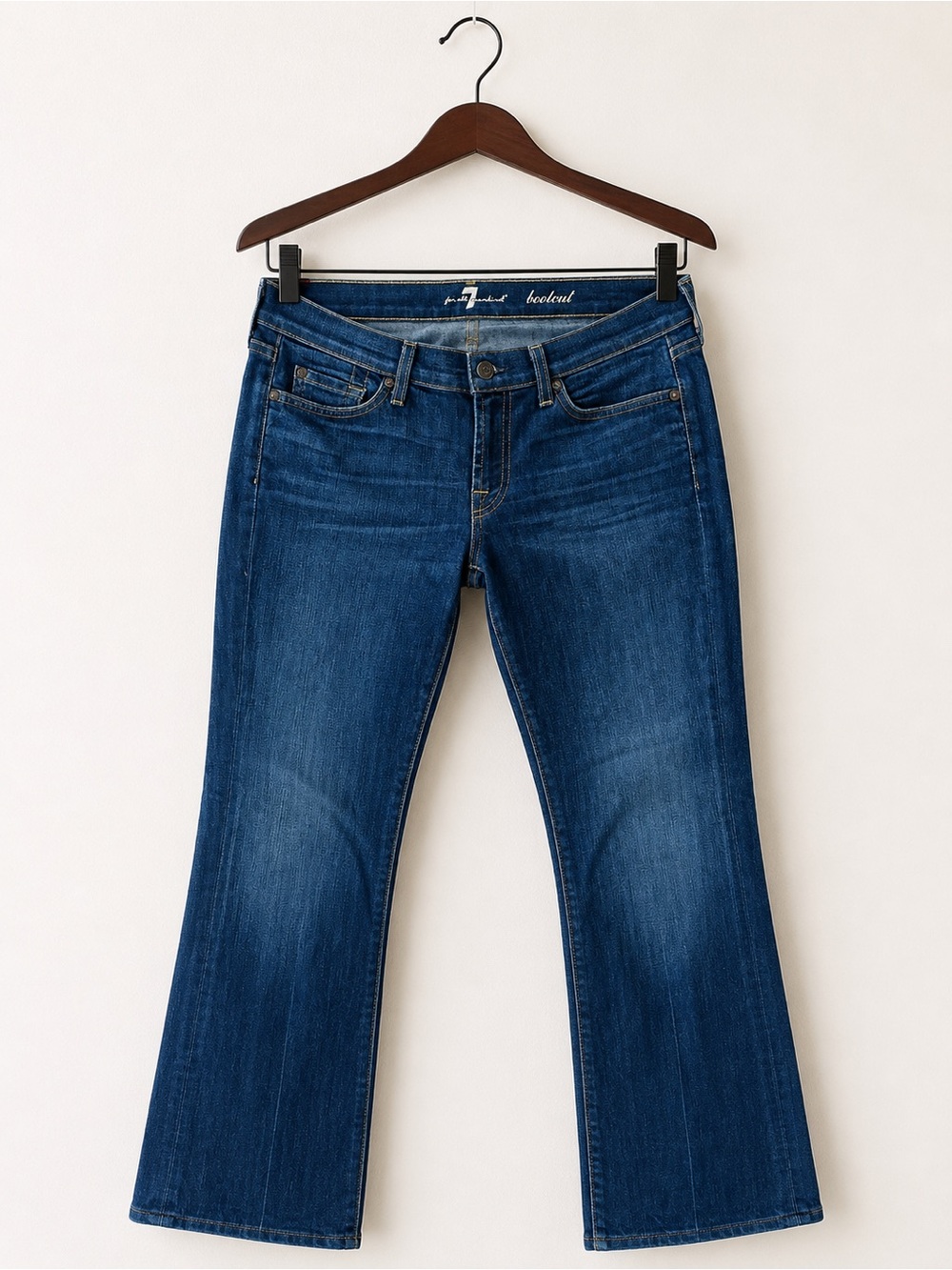 7 For All Mankind Women’s Boot Cut Jeans in Dark Blue Wash 29